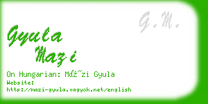 gyula mazi business card